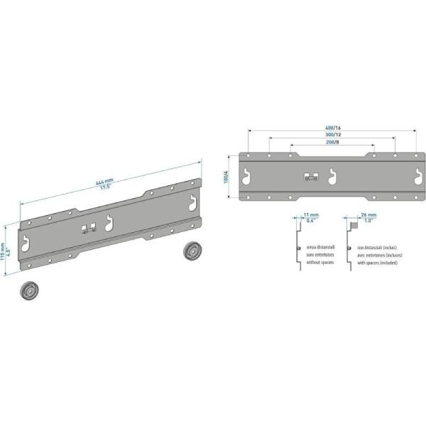 Soporte de Pared Fijo Meliconi ES400 para TV de 37-50'/ hasta 30kg