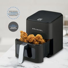 Freidora por Aire / Sin Aceite Grunkel Black Easy Fryer/ 1200W/ Capacidad 4L