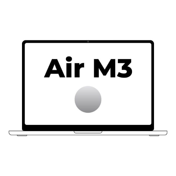 Apple Macbook Air 13,6'/ M3 8-Core CPU/ 8Gb/ 256Gb SSD/  8-Core GPU/ Plata