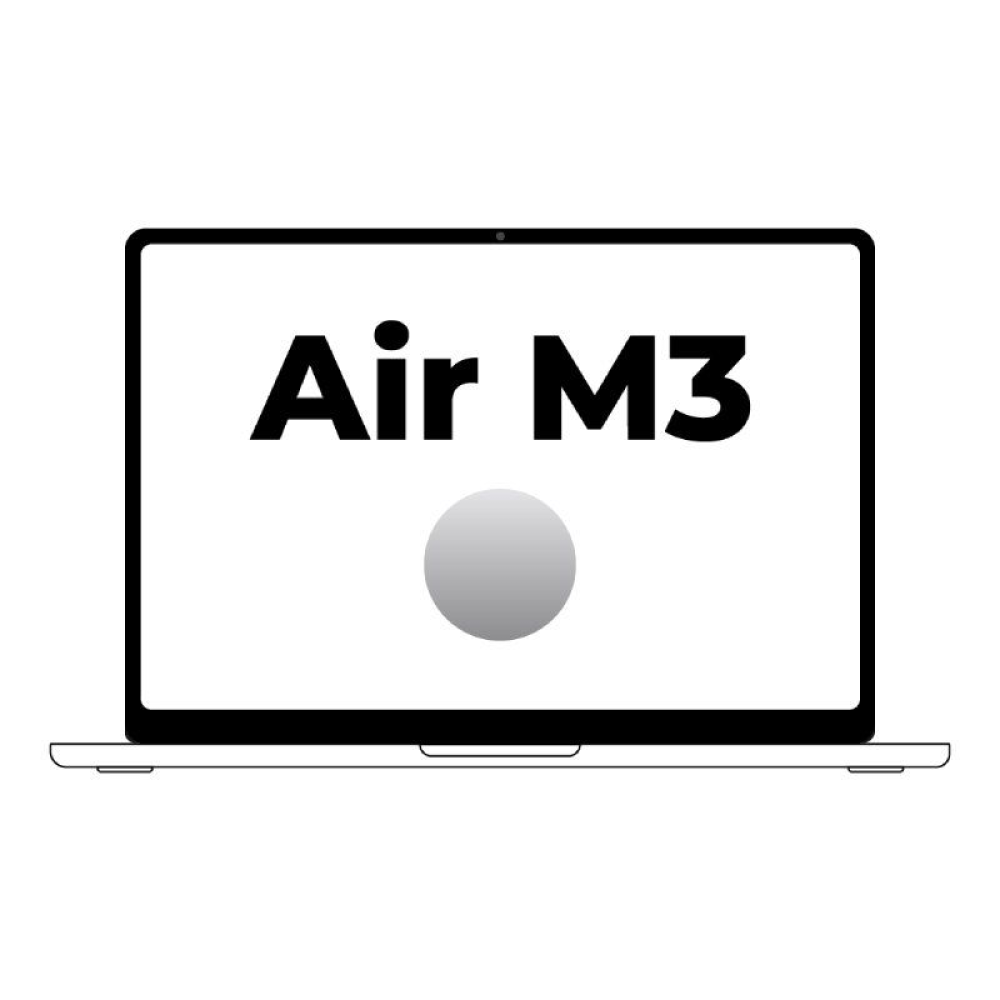 Apple Macbook Air 15' / M3 8-Core CPU/ 8Gb/ 256Gb SSD/ 10-Core GPU/ Plata