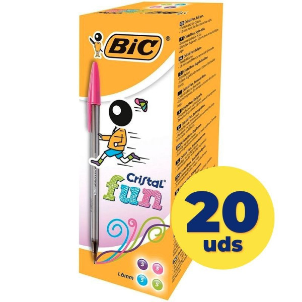 Bolígrafos de Tinta de Aceite Bic Cristal Fun 895793/ 20 unidades/ Colores Surtidos - Imagen 1