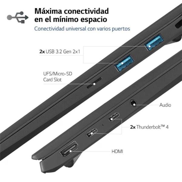 Portátil LG Gram 17Z90S-G.AA75B Intel Core Ultra 7-155H/ 16GB/ 512GB SSD/ 17'/ Win11