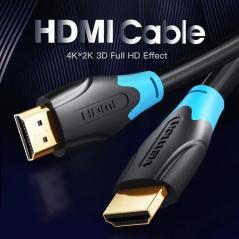 Cable HDMI 2.0 4K Vention AACBQ/ HDMI Macho - HDMI Macho/ 20m/ Negro
