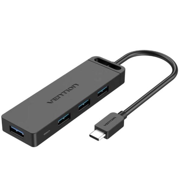 Hub USB Tipo-C Vention TGKBD/ 4xUSB/ 1xMicroUSB PD/ 50cm