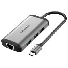 Docking USB Tipo-C Vention CNCHB/ 1xHDMI/ 3xUSB/ 1xUSB Tipo-C PD/ 1xRJ45/ Gris