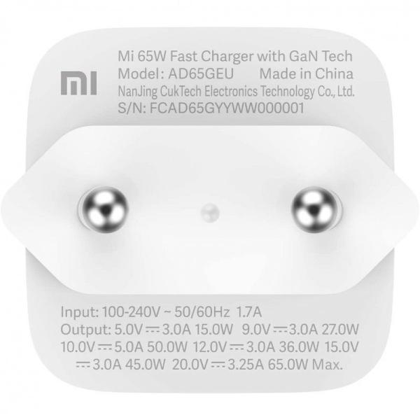 Cargador de Pared Xiaomi Mi Fast Charger/ 1xUSB Tipo-C/ 65W - Imagen 4