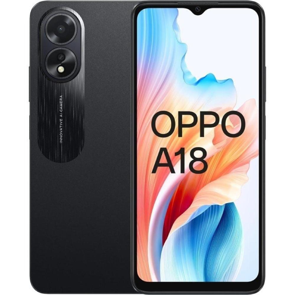 Smartphone Oppo A18 4GB/ 128GB/ 6.56'/ Negro Brillante