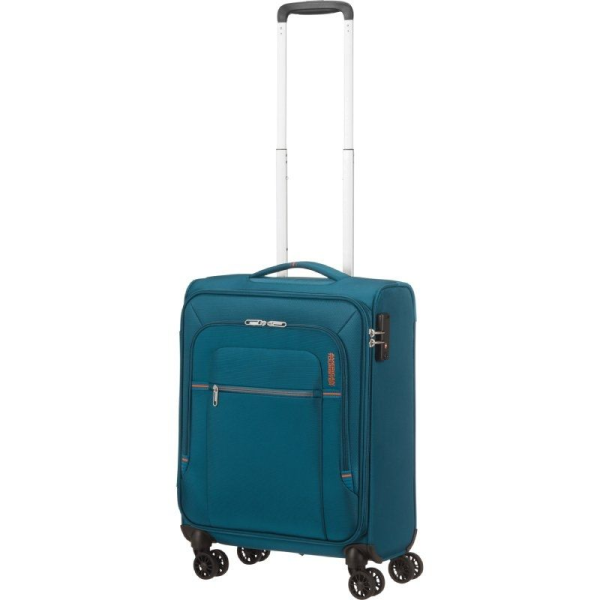 Maleta de Cabina American Tourister Crosstrack Spinner 55cm/ 55x40x20cm/ 4 Ruedas/ Marino y Naranja