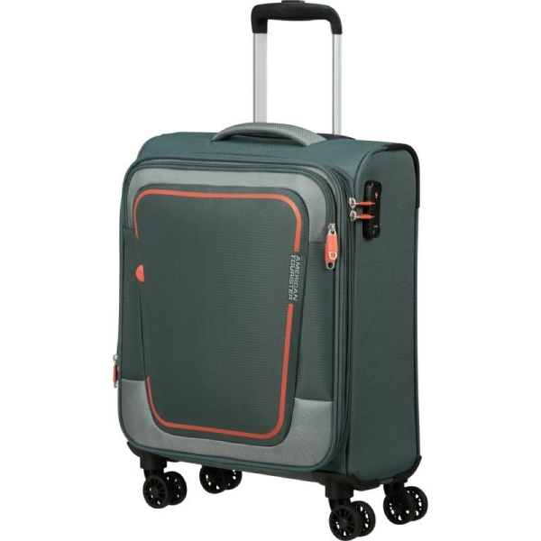 Maleta de Cabina American Tourister Pulsonic Spinner 55cm/ 5x40x23cm/ 4 Ruedas/ Verde Bosque Oscuro