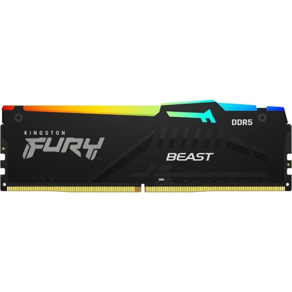 Memoria RAM Kingston FURY Beast RGB 16GB/ DDR5/ 5600MHz/ 1.25V/ CL40/ DIMM