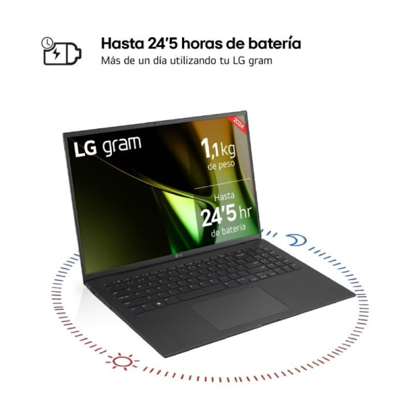 Portátil LG Gram 16Z90S-G.AD7BB Intel Core Ultra 7-155H/ 32GB/ 2TB SSD/ 16'/ Win11