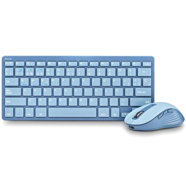 Teclado y Ratón Inalámbricos NGS Fantasy Kit Blue/ Azul