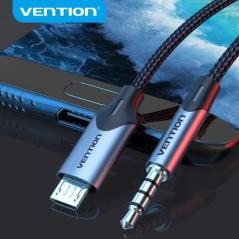 Cable Audio Vention BDGBH/ MicroUSB Macho - Jack 3.5 Macho/ 2m/ Negro