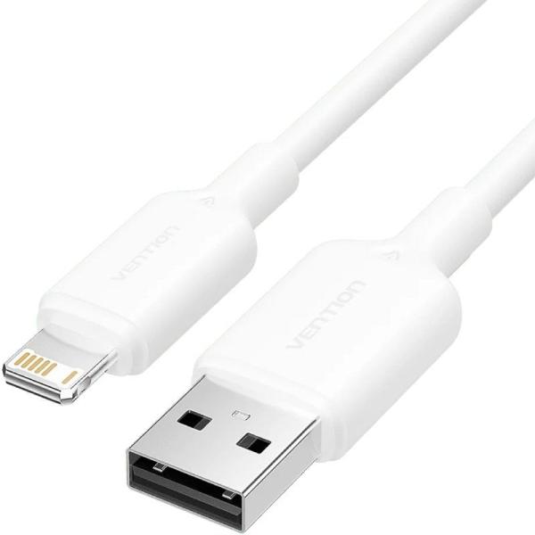 Cable USB 2.0 Lightning Vention LAMWH/ USB Macho - Lightning Macho/ 480Mbps/ 2m/ Blanco