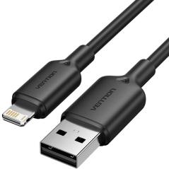 Cable USB 2.0 Lightning Vention LAMBF/ USB Macho - Lightning Macho/ 480Mbps/ 1m/ Negro