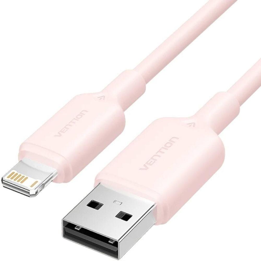 Cable USB 2.0 Lightning Vention LAMPH/ USB Macho - Lightning Macho/ 480Mbps/ 2m/ Rosa