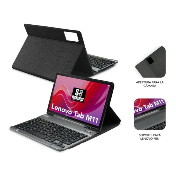 Funda con Teclado Subblim Keytab Pro Bluetooth para Lenovo Tab M11 de 11'/ Negra