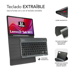 Funda con Teclado Subblim Keytab Pro Bluetooth para Lenovo Tab M11 de 11'/ Negra