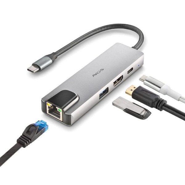 Docking USB Tipo-C NGS WonderDock Supra/ 1xUSB/ 1xUSB Tipo-C DP/ 1xHDMI/ 1xRJ45