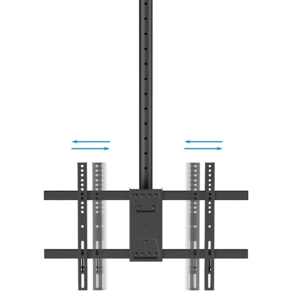 Soporte de Techo Giratorio/ Inclinable/ Nivelable TooQ LPCE2286TSLI-XL-B para 2 TV de 43-86'/ hasta 100kg