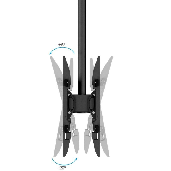 Soporte de Techo Giratorio/ Inclinable/ Nivelable TooQ LPCE2286TSLI-XL-B para 2 TV de 43-86'/ hasta 100kg