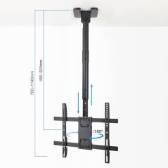 Soporte de Techo Giratorio/ Inclinable/ Nivelable TooQ LPCE1175TSLI-B para TV de 32-75'/ hasta 60kg