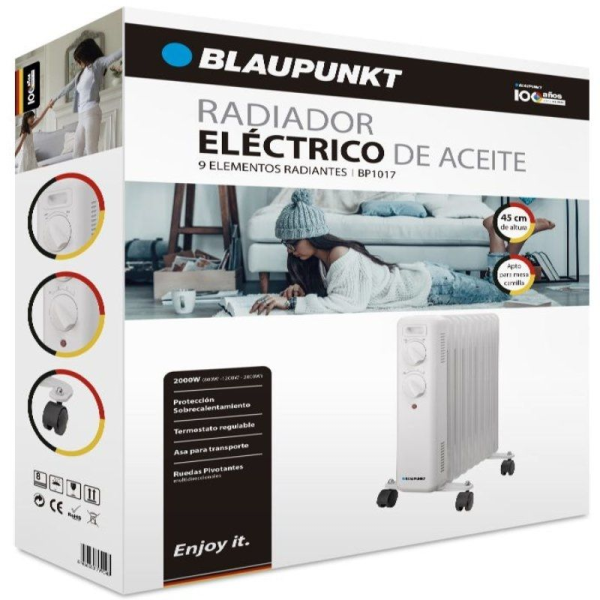 Radiador de Aceite Blaupunkt BP1017/ 2000W/ 9 Elementos Caloríficos