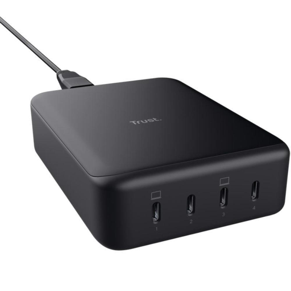 Cargador de Sobremesa Trust Maxo/ 4xUSB Tipo-C/ 240W/ Compatible con Portátiles