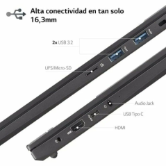 Portátil LG Ultra 16UD70R-G.AX76B Ryzen 7 7730U/ 16GB/ 512GB SSD/ 16'/ Sin Sistema Operativo