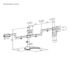 Soporte para 3 Monitores Aisens DT27TSR-287/ hasta 10kg