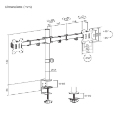 Soporte para 2 Monitores Aisens DT32TSR-279/ hasta 10kg