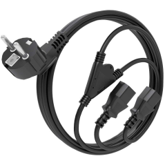 Cable Alimentación CPU Aisens A132-0865/ CEE7 Macho - 2x C13 Hembra/ 3m/ Negro