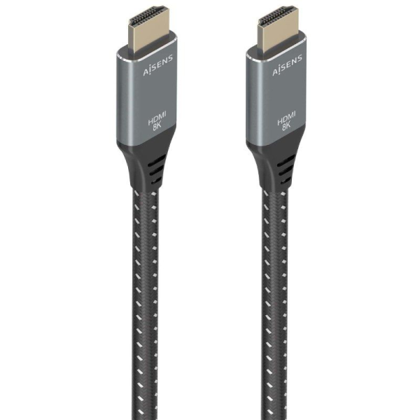 Cable HDMI 2.1 8K Aisens A150-0878/ HDMI Macho - HDMI Macho/ 10m/ Gris y Negro