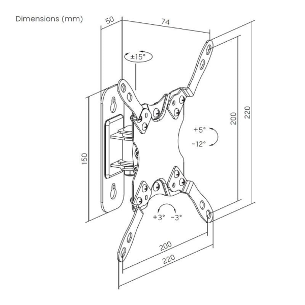 Soporte de Pared Giratorio/ Inclinable/ Nivelable Aisens WT42TSL-273 para Monitores y TV de 13-42'/ hasta 20kg