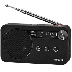 Radio Portátil Aiwa RS-77PLLBK/ Negra