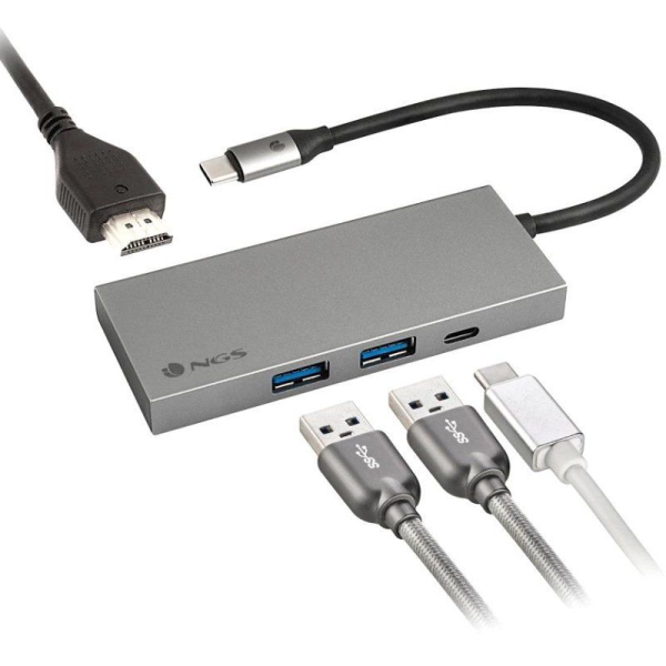 Docking USB Tipo-C NGS WonderDock4 Pro/ 2xUSB/ 1xUSB Tipo-C DP/ 1xHDMI