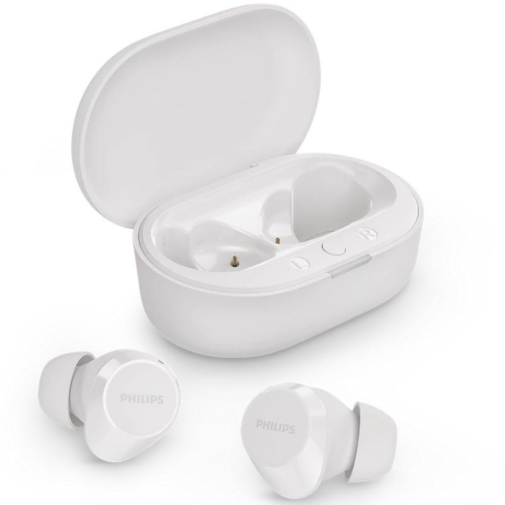 Auriculares Bluetooth Philips TAT1209 con estuche de carga/ Autonomía 6h/ Blancos