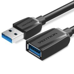 Cable Alargador USB 3.0 Vention VAS-A45-B200/ USB Macho - USB Hembra/ 5Gbps/ 2m/ Negro