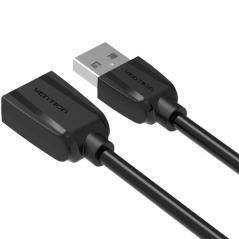 Cable Alargador USB 3.0 Vention VAS-A45-B200/ USB Macho - USB Hembra/ 5Gbps/ 2m/ Negro