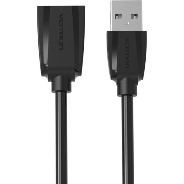 Cable Alargador USB 3.0 Vention VAS-A45-B200/ USB Macho - USB Hembra/ 5Gbps/ 2m/ Negro