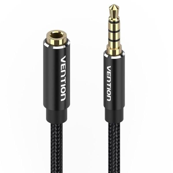 Cable Estéreo Vention BHCBJ/ Jack 3.5 Macho - Jack 3.5 Hembra/ 5m/ Negro