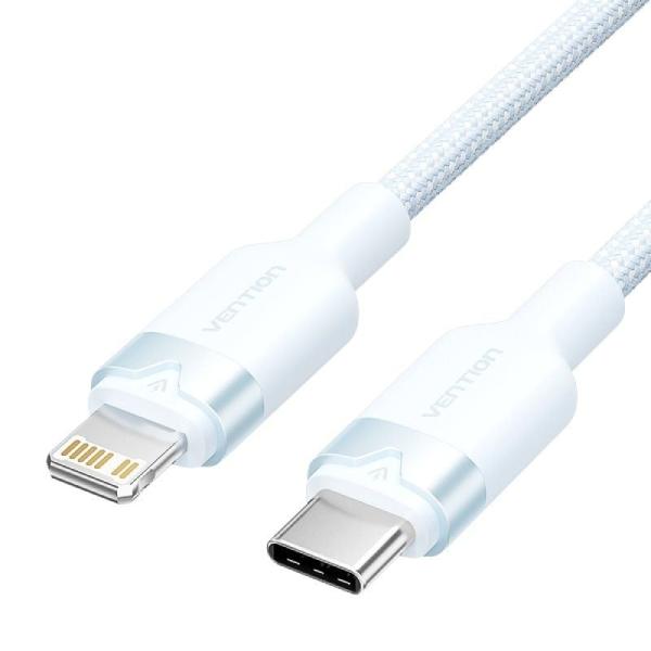 Cable USB Tipo-C Lightning Vention LALSF/ USB Tipo-C Macho - Lightning Macho/ 27W/ 480Mbps/ 1m/ Azul