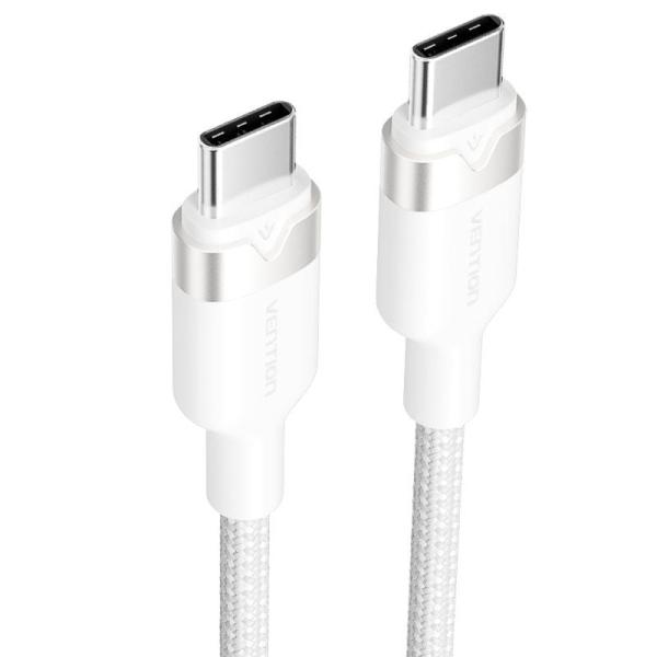 Cable USB 2.0 Tipo-C 3A Vention TRDWF/ USB Tipo-C Macho - USB Tipo-C Macho/ Hasta 60W/ 480Mbps/ 1m/ Blanco