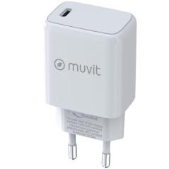 Cargador de Pared Muvit For Change MCACC0012/ 1xUSB Tipo-C/ 20W