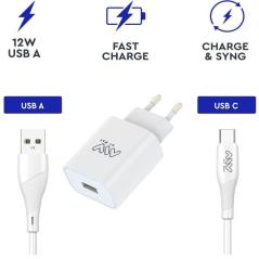 Cargador de Pared Myway MYWEPAK0002/ 1xUSB + Cable USB Tipo-C/ 15W