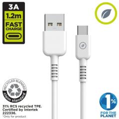 Cable USB 2.0 Tipo-C Muvit For Change MCUSC0003/ USB Tipo-C Macho - USB Macho/ Hasta 27W/ 1.2m/ Blanco