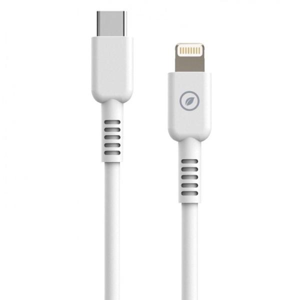 Cable USB 2.0 Tipo-C Lightning Muvit For Change MCUSC0006/ USB Tipo-C Macho - Lightning/ Hasta 27W/ 1.2m/ Blanco