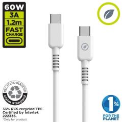 Cable USB 2.0 Tipo-C Muvit For Change MCUSC0008/ USB Tipo-C Macho - USB Tipo-C/ Hasta 60W/ 1.2m/ Blanco