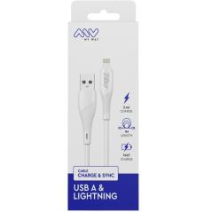 Cable USB 2.0 Lightning Myway MWUSC0021/ USB Macho - Lightning Macho/ 1m/ Blanco