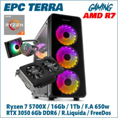 Ordenador ePc Terra Gaming AMD Ryzen 7 5700X 16GB 1TB NVMe RTX3050 6GB FreeDos